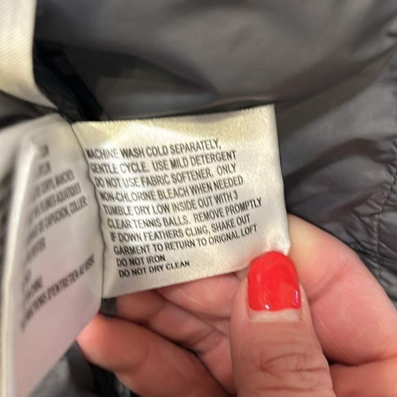 Michael Kors Packable Down Long Puffer Coat – Chevron Quilted Slate Gray / Sz M - Picture 9 of 9